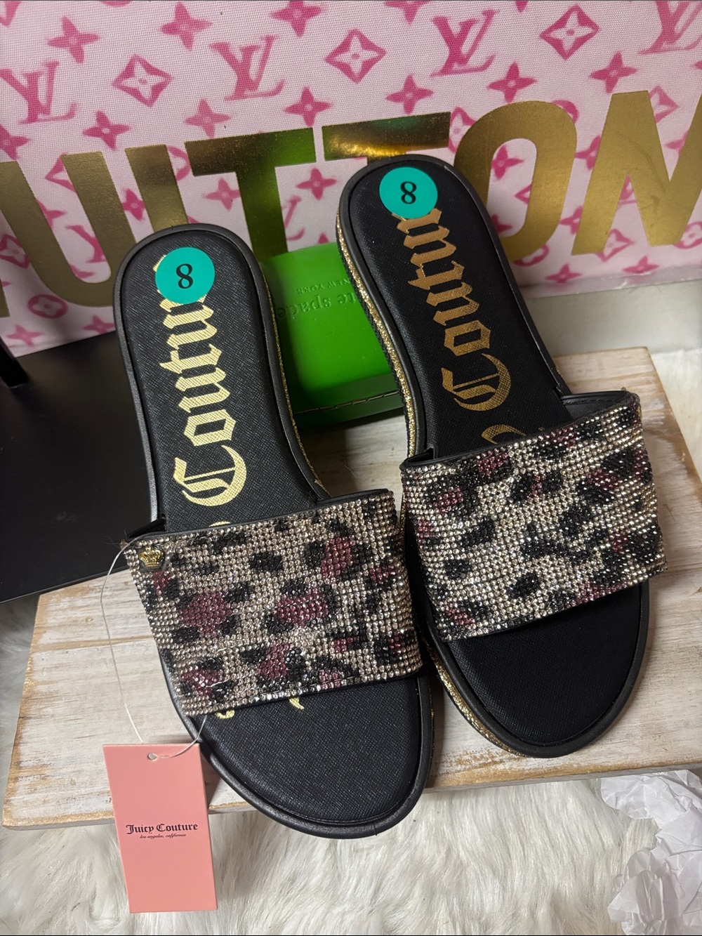 Juicy couture leopard sandals NWT